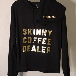 Skinny Coffee Dealer sweater & shirt set from It Works